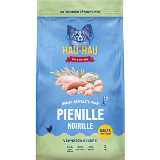 Koiranruoka Hau-Hau 2 kg pienille koirille, kanaa, riisiä & kauraa