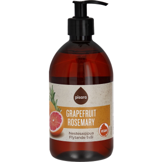 Nestesaippua Pisara 500 ml Vegan Grapefruit & Rosemary Oil