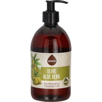 Nestesaippua Pisara 500 ml Vegan Aloe & Olive Oil