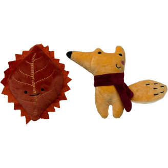 Koiranlelu Real Dog 2 kpl metsänelämää kettu ja lehti