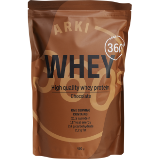 Heraproteiinijauhe Arki 360° 450 g Whey suklaa