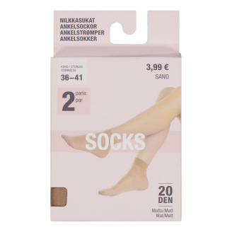 Naisten nilkkasukat Pola 20 den ruskea 2 pr/pkt