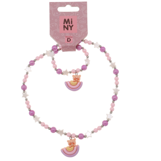 Lasten kaulakoru ja rannekoru Miny sateenkaari