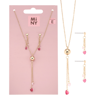 Korvakorut ja kaulakoru Miny sydän