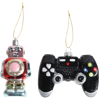 Kuusenkoriste Kotikulta 2 kpl robotti ja peliohjain