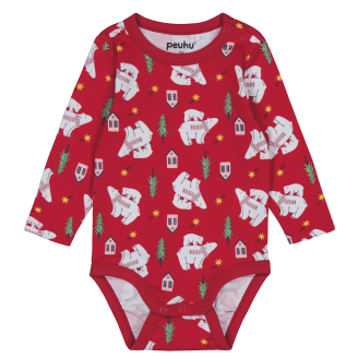 Vauvan body Peuhu Happy jääkarhut joulu