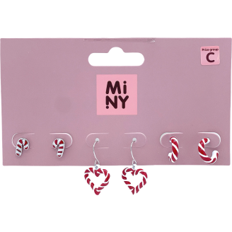 Korvakorut Miny 3 paria joulu Candy Cane
