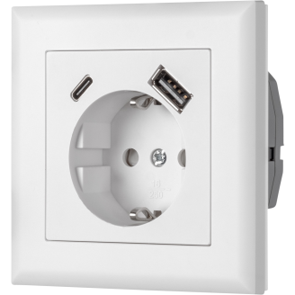 Pistorasia Fjord schuko + USB A+C