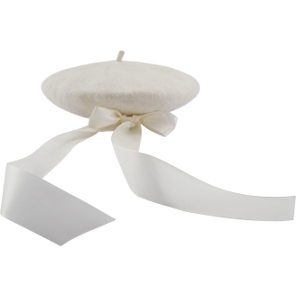 Baskeri Miny rusetilla valkoinen