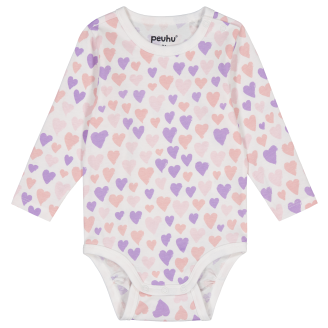 Vauvan body Peuhu Happy Sydämet