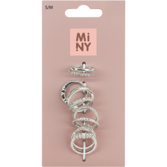 Sormussetti Miny 8os hopeanvärinen M/L