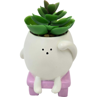 Tekokasvi ruukulla Miny valkoinen/liila