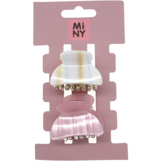 Hiusklipsi Miny 2 kpl vaaleanpunainen/valkoinen