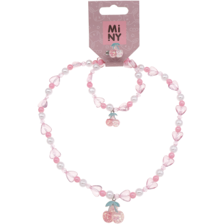 Lasten korusetti Miny kaulakoru + rannekoru + sormus kirsikka