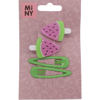 Lasten hiusklipsi + pinni Miny 2 kpl vesimeloni