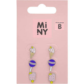 Korvakorut Miny 3 paria liila/vaaleanpunainen