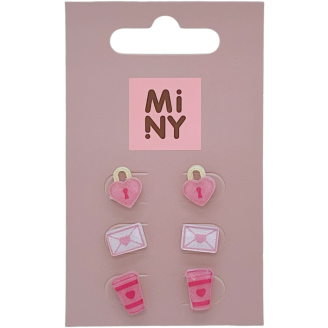 Korvakorut Miny 3 paria vaaleanpunainen