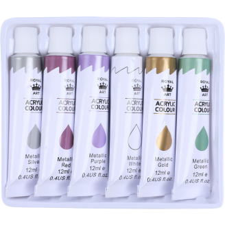 Akryyliväri Royal Art 6 x 12 ml metalli