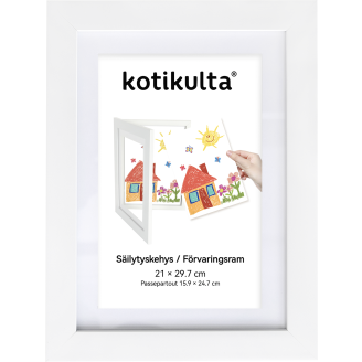 Kehys piirustuksille Kotikulta A4 valkoinen