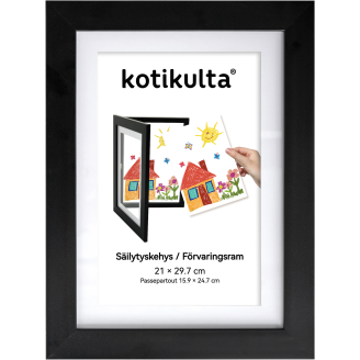 Kehys piirustuksille Kotikulta A4 musta