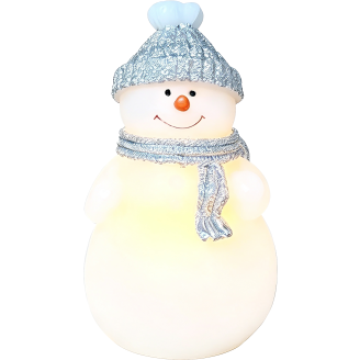 LED-kynttilä Kotikulta lumiukko 14 cm hopea