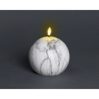 LED-pallokynttilä Kotikulta marmori 12 cm