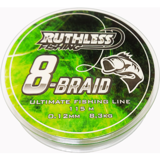 Kuitusiima Ruthless Fishing 8-Braid, 115 m, kirkkaan vihreä