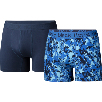 Miesten puuvillabokserit Black Horse Blue 2 kpl/pkt