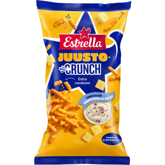 Juustosnacks Estrella 200 g Juusto-Crunch kermaviili & sipuli