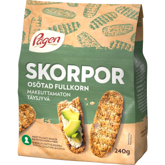 Täysjyväkorppu Pågen 240 g Skorpor makeuttamaton