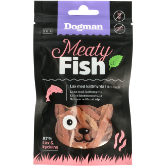 Kissanherkku Dogman 30 g MeatyFish Lohta kissanmintulla