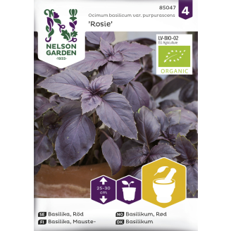 Maustebasilika siemen Nelson Garden Basic Rosie Organic