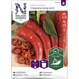 Chilipaprika siemen Nelson Garden Basic Cayenne Long Slim