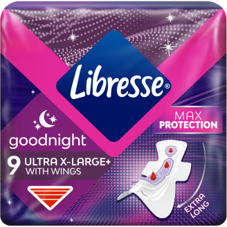 Terveysside Libresse 9 kpl Ultra Night Extra Wing