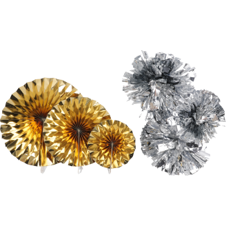 Koriste Let's Party 6 kpl kulta/hopea