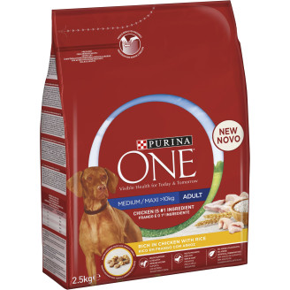 Koiranruoka Purina One 2,5 kg Medium / Maxi Adult kana & riisi