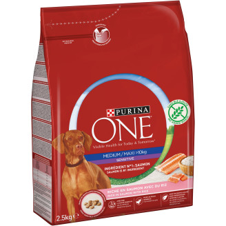 Koiranruoka Purina One 2,5 kg Medium / Maxi Sensitive lohi & riisi