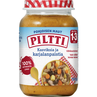 Lastenateria Piltti 190 g Kasviksia ja karjalanpaistia 1-3 v