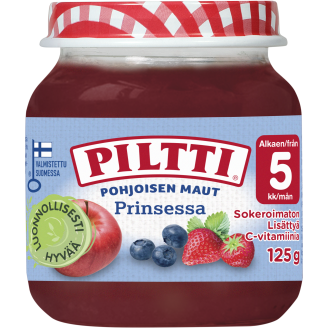 Hedelmäsose Piltti 125 g Pohjoisen Maut Prinsessa 5 kk