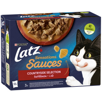 Kissanruoka Latz 12 x 85 g Sensations Sauces Countryside kastikkeessa