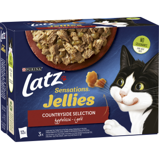 Kissanruoka Latz 12 x 85 g Sensations Jellies Countryside lajitelma hyytelössä