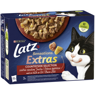 Kissanruoka Latz 12 x 85 g Sensations Extras Countryside hyytelössä