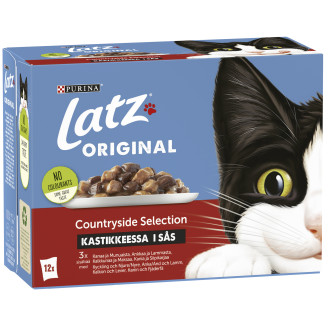 Kissanruoka Latz 12 x 85 g Original Countryside lajitelma kastikkeessa