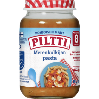 Lastenateria Piltti 190 g Pohjoisen Maut Merenkulkijan kalapasta 8 kk