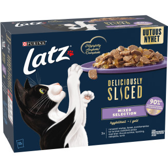 Kissanruoka Latz 12 x 80 g Deliciously Sliced Mixed lajitelma