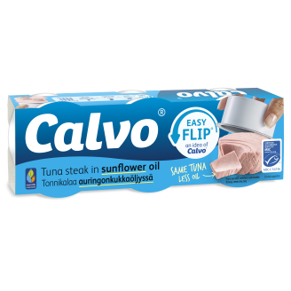 Tonnikala Calvo 3 x 65/52 g auringonkukkaöljyssä