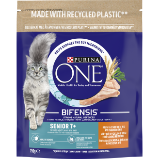 Kissanruoka Purina One 750 g Senior Kanaa ja täysjyväviljaa