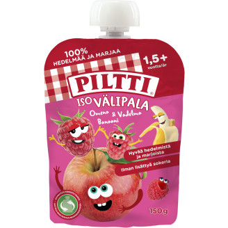 Hedelmäsose Piltti 150 g Iso välipala omena-vadelma-banaani 1,5 v