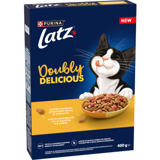 Kissanruoka Latz 400 g Doubly Delicious kanaa ja kalkkunaa