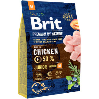Koiranruoka Brit Premium 3 kg Junior keskikokoisille pennuille
